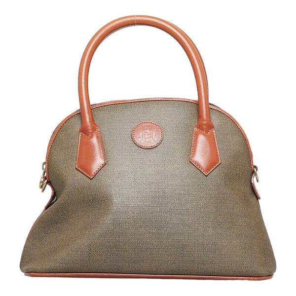 フェンディ ハンドバッグ ショルダーバッグ 2WAY ブラウン カーキ PVC レザー レディース FENDI 【中古】
