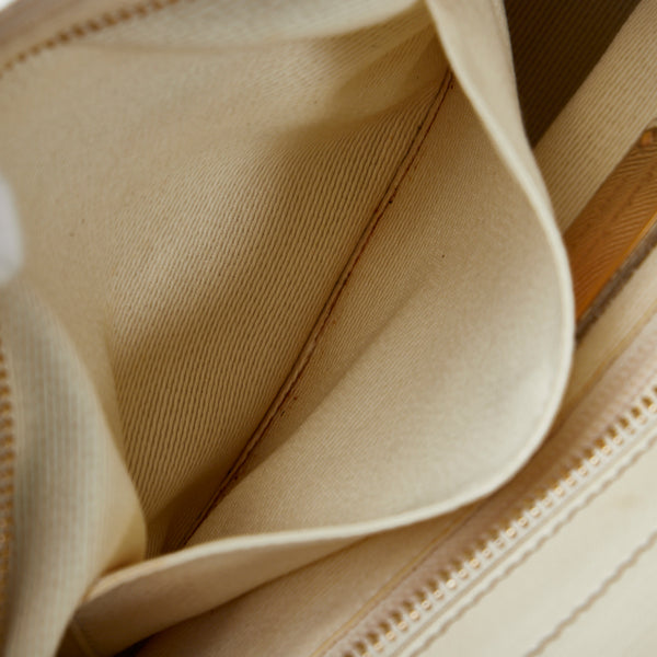 サルヴァトーレフェラガモ ガンチーニ ソフィア ハンドバッグ ショルダーバッグ 2WAY FZ-21 ベージュ ホワイト キャンバス レザー レディース Salvatore Ferragamo 【中古】