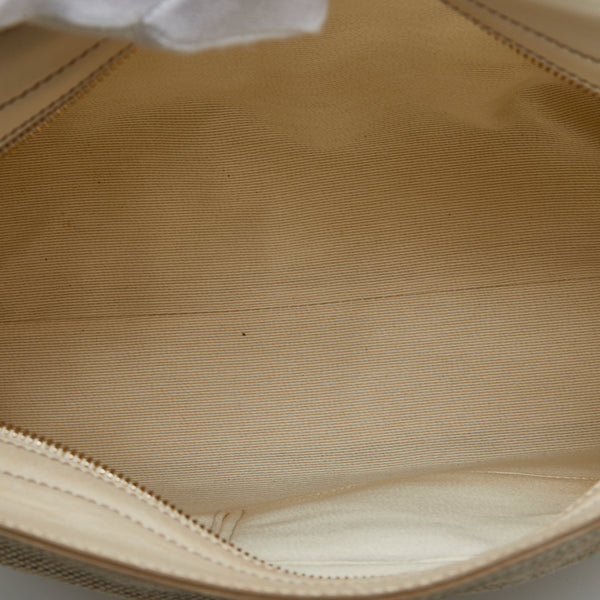 サルヴァトーレフェラガモ ガンチーニ ソフィア ハンドバッグ ショルダーバッグ 2WAY FZ-21 ベージュ ホワイト キャンバス レザー レディース Salvatore Ferragamo 【中古】