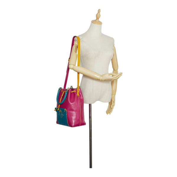 フェンディ ハンドバッグ ショルダーバッグ ピンク ブルー イエロー レザー レディース FENDI 【中古】