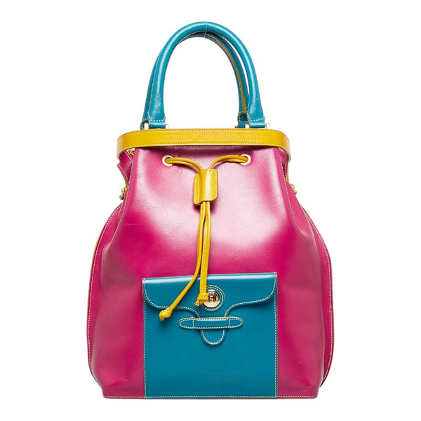フェンディ ハンドバッグ ショルダーバッグ ピンク ブルー イエロー レザー レディース FENDI 【中古】