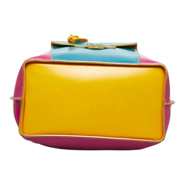 フェンディ ハンドバッグ ショルダーバッグ ピンク ブルー イエロー レザー レディース FENDI 【中古】