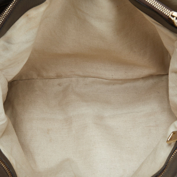 グッチ バンブー ショッパー ラージトート ハンドバッグ ショルダーバッグ 2WAY 323658 ブラウン ベージュ レザー レディース GUCCI 【中古】