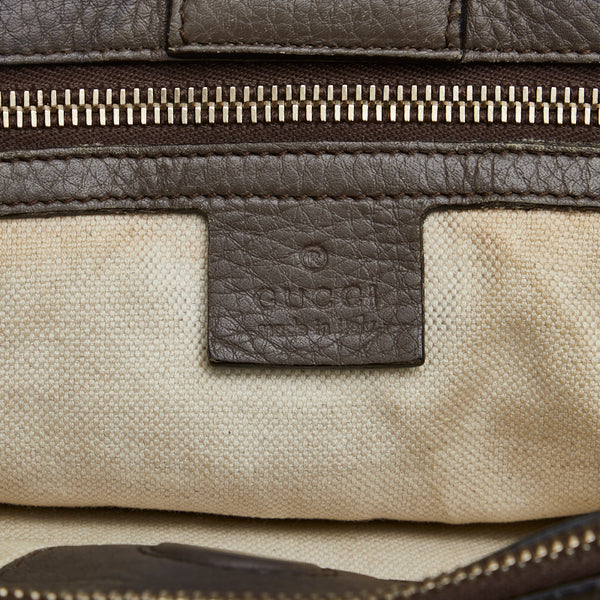 グッチ バンブー ショッパー ラージトート ハンドバッグ ショルダーバッグ 2WAY 323658 ブラウン ベージュ レザー レディース GUCCI 【中古】