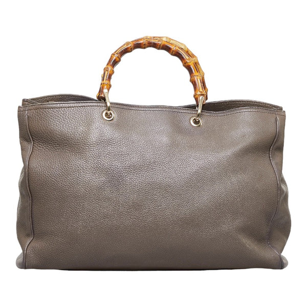 グッチ バンブー ショッパー ラージトート ハンドバッグ ショルダーバッグ 2WAY 323658 ブラウン ベージュ レザー レディース GUCCI 【中古】