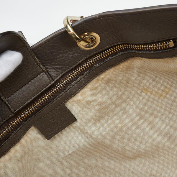 グッチ バンブー ショッパー ラージトート ハンドバッグ ショルダーバッグ 2WAY 323658 ブラウン ベージュ レザー レディース GUCCI 【中古】