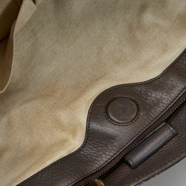 グッチ バンブー ショッパー ラージトート ハンドバッグ ショルダーバッグ 2WAY 323658 ブラウン ベージュ レザー レディース GUCCI 【中古】