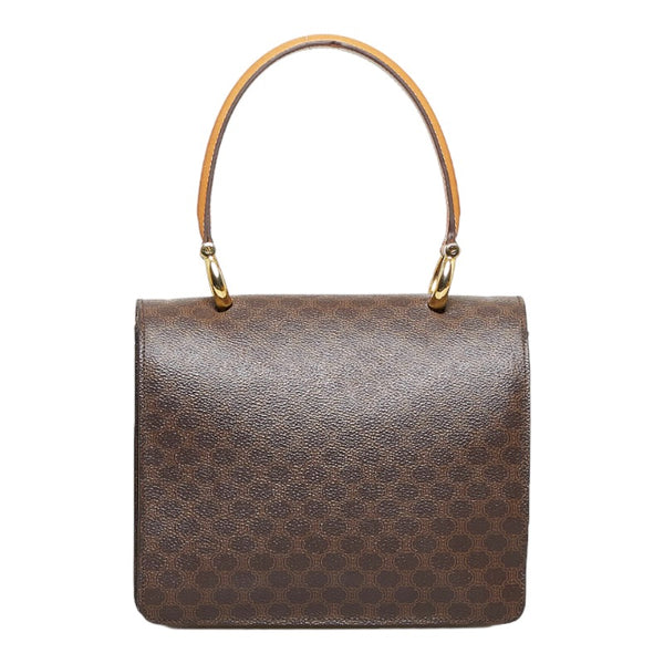 セリーヌ マカダム ハンドバッグ ブラウン PVC レザー レディース CELINE 【中古】