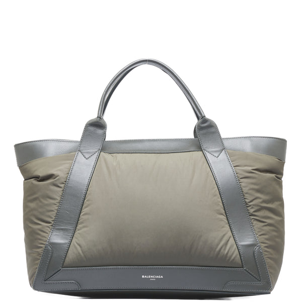 バレンシアガ ネイビーカバス ハンドバッグ 363419 カーキ ナイロン レザー レディース BALENCIAGA 【中古】
