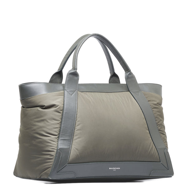 バレンシアガ ネイビーカバス ハンドバッグ 363419 カーキ ナイロン レザー レディース BALENCIAGA 【中古】