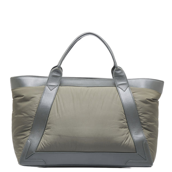バレンシアガ ネイビーカバス ハンドバッグ 363419 カーキ ナイロン レザー レディース BALENCIAGA 【中古】