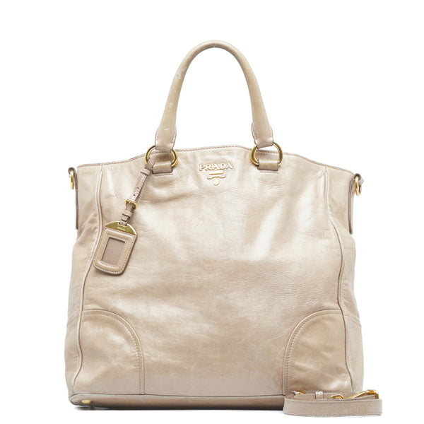 プラダ ハンドバッグ ショルダーバッグ 2WAY ベージュ レザー レディース PRADA 【中古】