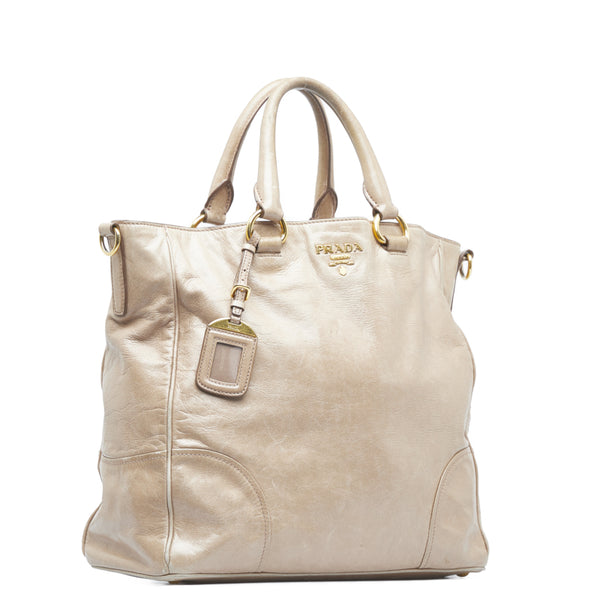 プラダ ハンドバッグ ショルダーバッグ 2WAY ベージュ レザー レディース PRADA 【中古】
