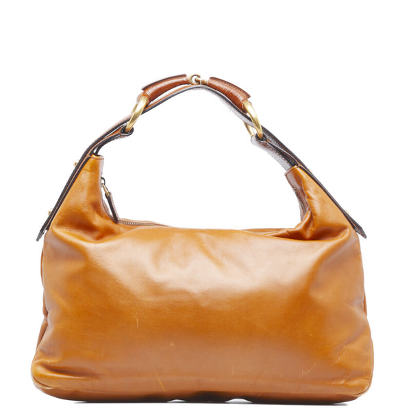 グッチ ホースビット ハンドバッグ ワンショルダーバッグ 115867 ブラウン レザー レディース GUCCI 【中古】
