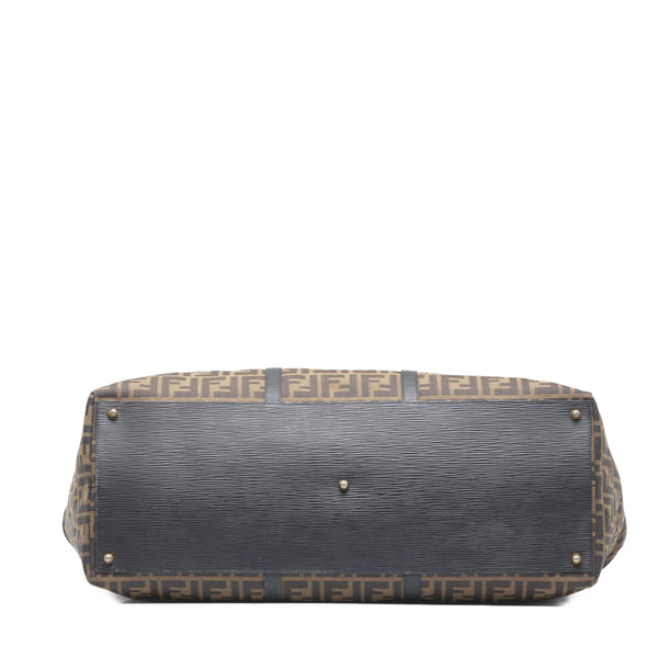 フェンディ ズッカ ボストンバッグ トラベルバッグ 旅行用バッグ ブラウン キャンバス レザー レディース FENDI 【中古】
