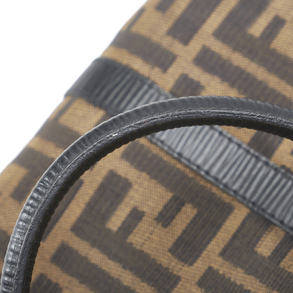 フェンディ ズッカ ボストンバッグ トラベルバッグ 旅行用バッグ ブラウン キャンバス レザー レディース FENDI 【中古】