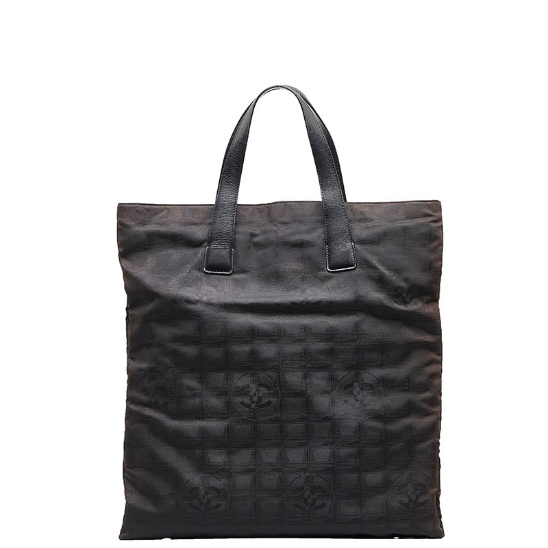 シャネル ニュートラベルライン トートバッグ ブラック ナイロン レザー レディース CHANEL 【中古】