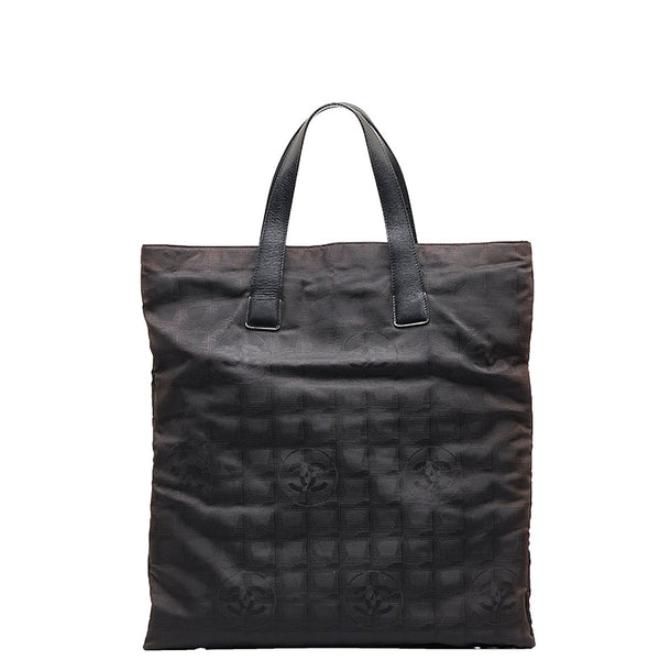 シャネル ニュートラベルライン トートバッグ ブラック ナイロン レザー レディース CHANEL 【中古】