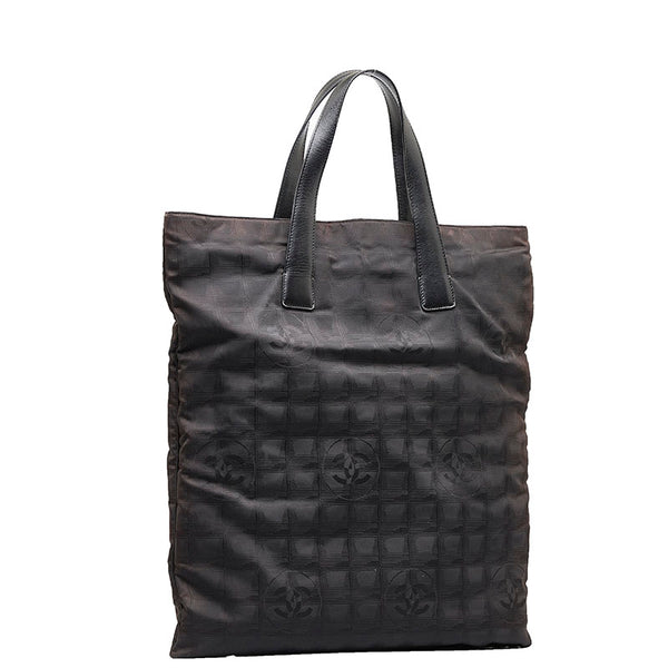 シャネル ニュートラベルライン トートバッグ ブラック ナイロン レザー レディース CHANEL 【中古】