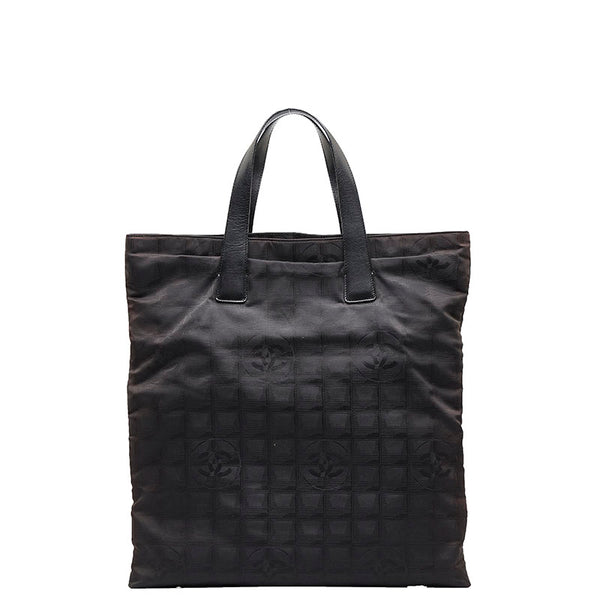 シャネル ニュートラベルライン トートバッグ ブラック ナイロン レザー レディース CHANEL 【中古】