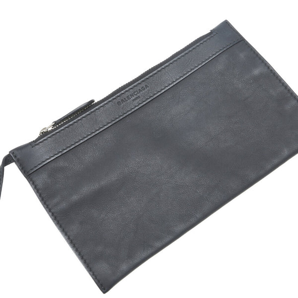 バレンシアガ ネイビーカバス パンチングロゴ ハンドバッグ トートバッグ 339936 ブラック レザー レディース BALENCIAGA 【中古】