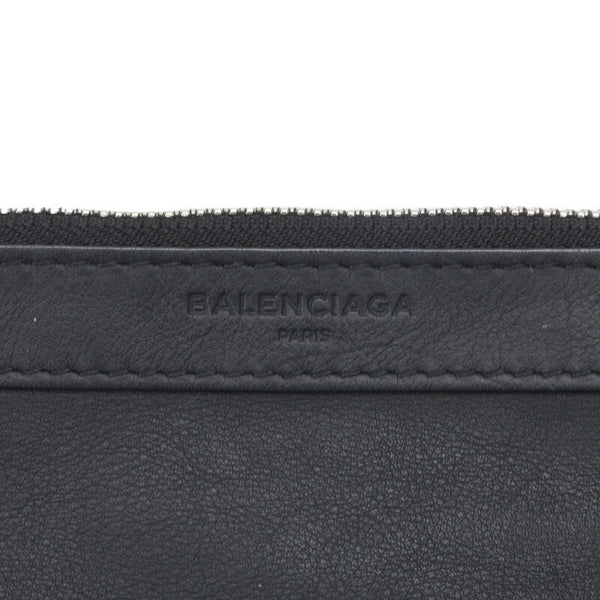 バレンシアガ ネイビーカバス パンチングロゴ ハンドバッグ トートバッグ 339936 ブラック レザー レディース BALENCIAGA 【中古】