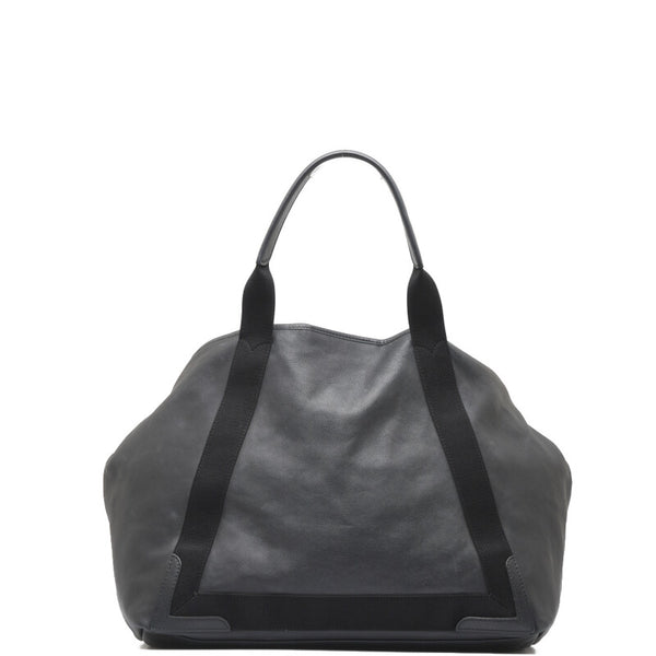バレンシアガ ネイビーカバス パンチングロゴ ハンドバッグ トートバッグ 339936 ブラック レザー レディース BALENCIAGA 【中古】