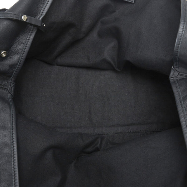 バレンシアガ ネイビーカバス パンチングロゴ ハンドバッグ トートバッグ 339936 ブラック レザー レディース BALENCIAGA 【中古】