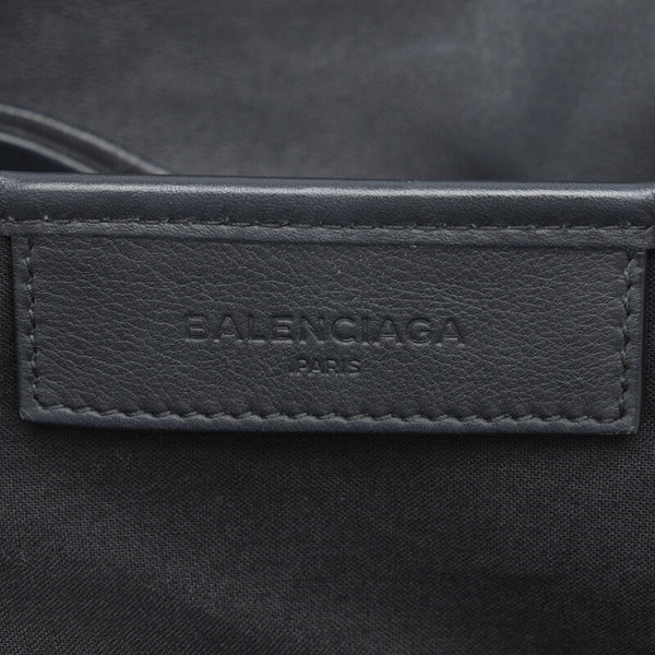 バレンシアガ ネイビーカバス パンチングロゴ ハンドバッグ トートバッグ 339936 ブラック レザー レディース BALENCIAGA 【中古】