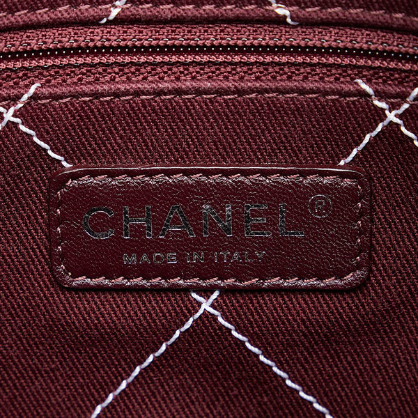シャネル ワイルドステッチ ココマーク トートバッグ ショルダーバッグ ホワイト キャビアスキン レディース CHANEL 【中古】