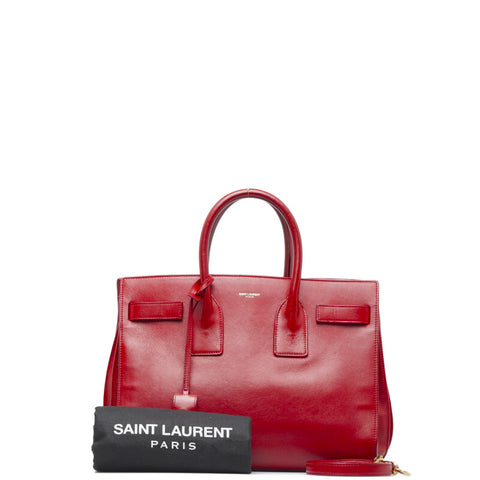 サンローラン サックドジュール スモール ハンドバッグ ショルダーバッグ 2WAY 355153 レッド レザー レディース SAINT LAURENT 【中古】