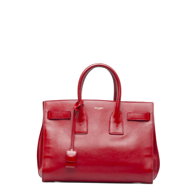 サンローラン サックドジュール スモール ハンドバッグ ショルダーバッグ 2WAY 355153 レッド レザー レディース SAINT LAURENT 【中古】