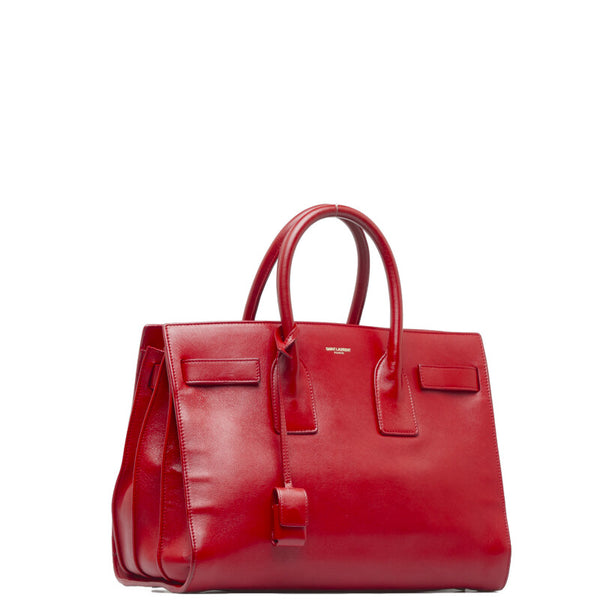 サンローラン サックドジュール スモール ハンドバッグ ショルダーバッグ 2WAY 355153 レッド レザー レディース SAINT LAURENT 【中古】