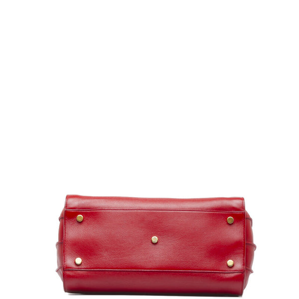 サンローラン サックドジュール スモール ハンドバッグ ショルダーバッグ 2WAY 355153 レッド レザー レディース SAINT LAURENT 【中古】