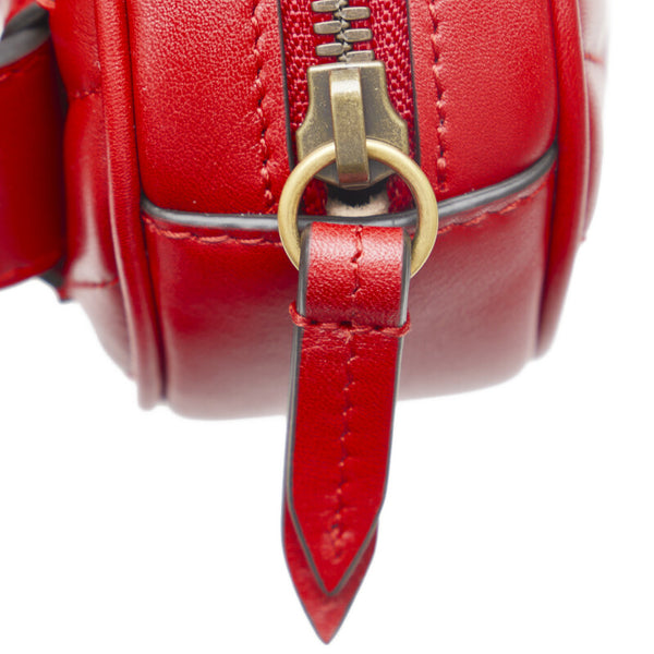 グッチ GGマーモント キルティング ボディバッグ ウエストバッグ 476434 レッド レザー レディース GUCCI 【中古】