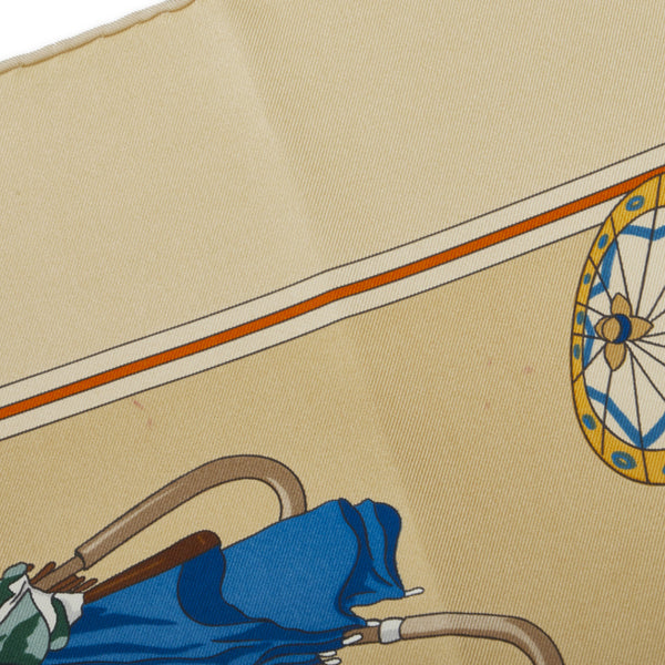 エルメス カレ90 OMBRELLES ET PARAPLUIES 日傘と雨傘 スカーフ ベージュ マルチカラー シルク レディース HERMES 【中古】