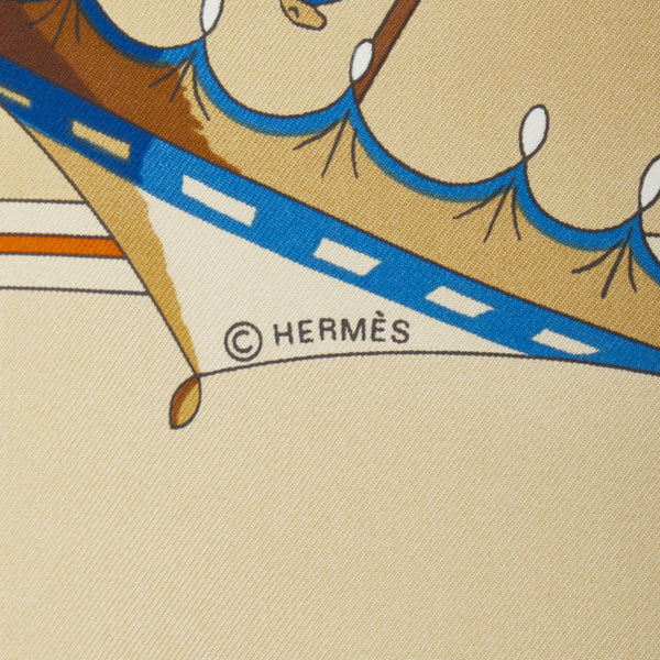 エルメス カレ90 OMBRELLES ET PARAPLUIES 日傘と雨傘 スカーフ ベージュ マルチカラー シルク レディース HERMES 【中古】