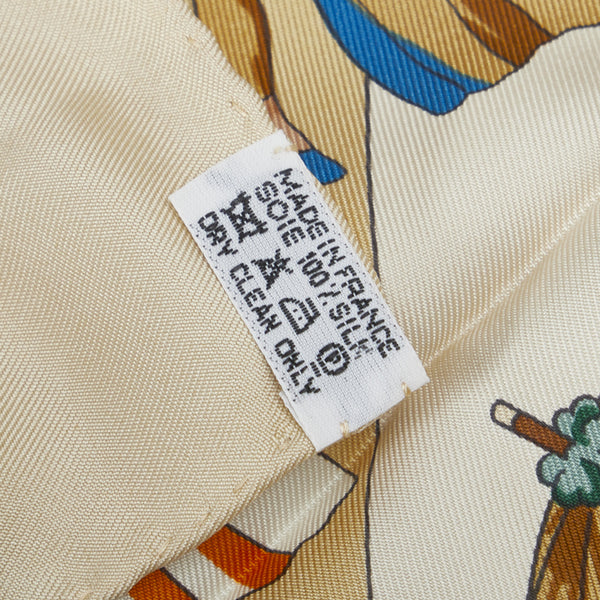 エルメス カレ90 OMBRELLES ET PARAPLUIES 日傘と雨傘 スカーフ ベージュ マルチカラー シルク レディース HERMES 【中古】