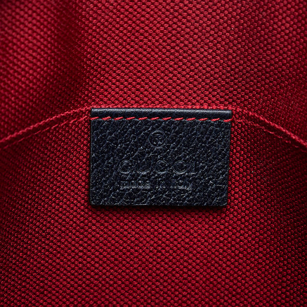 グッチ GGウールポーチ クラッチバッグ セカンドバッグ 597634 ネイビー レッド ウール レザー レディース GUCCI 【中古】