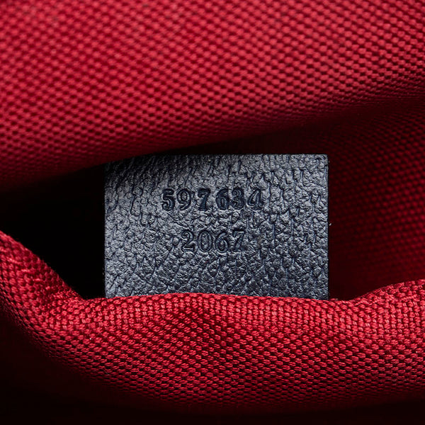 グッチ GGウールポーチ クラッチバッグ セカンドバッグ 597634 ネイビー レッド ウール レザー レディース GUCCI 【中古】