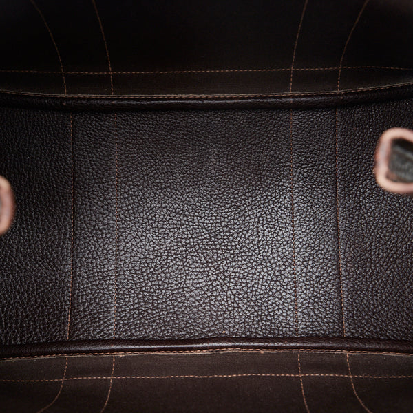 エルメス ガーデンパーティPM トートバッグ ハンドバッグ ダークブラウン トワルオフィシエ ブッフル レディース HERMES 【中古】