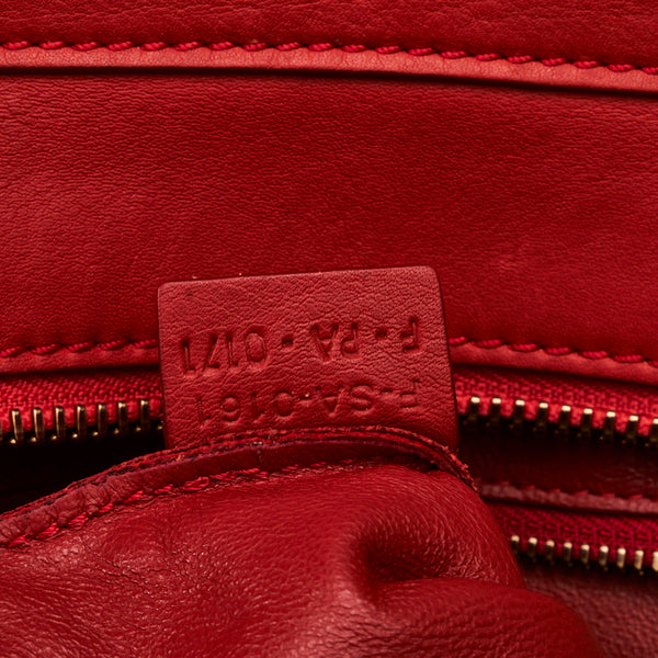 セリーヌ ラゲージ　ミディアムショッパー ハンドバッグ トートバッグ レッド レザー レディース CELINE 【中古】
