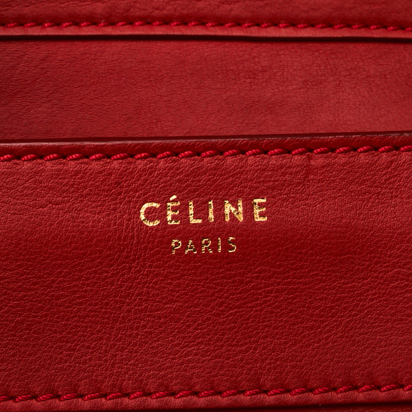 セリーヌ ラゲージ　ミディアムショッパー ハンドバッグ トートバッグ レッド レザー レディース CELINE 【中古】