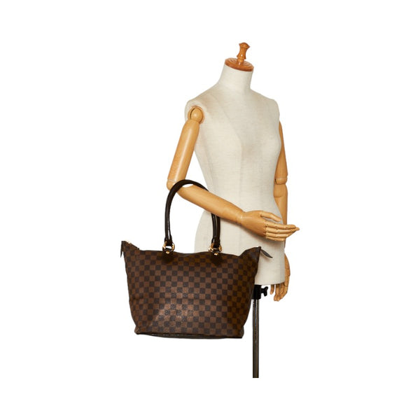 ルイ ヴィトン ダミエ サレヤMM ハンドバッグ トートバッグ N51188 エベヌ ブラウン PVC レザー レディース LOUIS VUITTON 【中古】