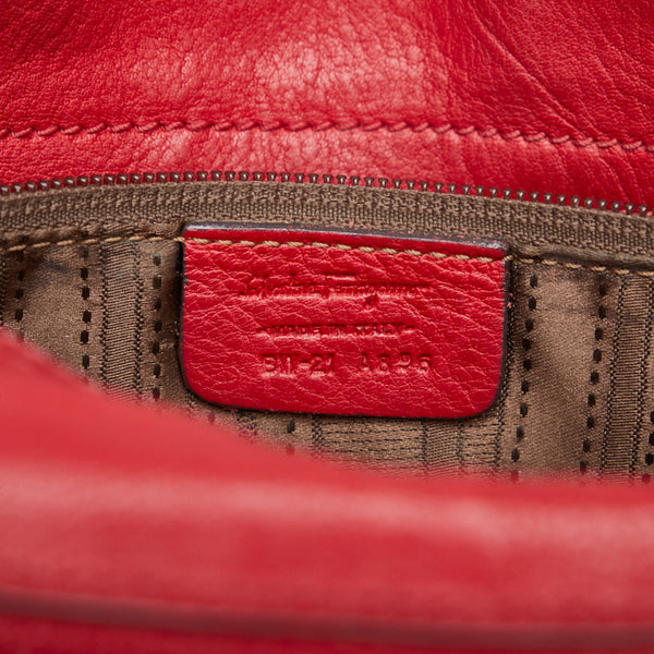 サルヴァトーレフェラガモ ガンチーニ ソフィア ハンドバッグ ショルダーバッグ 2WAY BW-21 A896 レッド レザー レディース Salvatore Ferragamo 【中古】