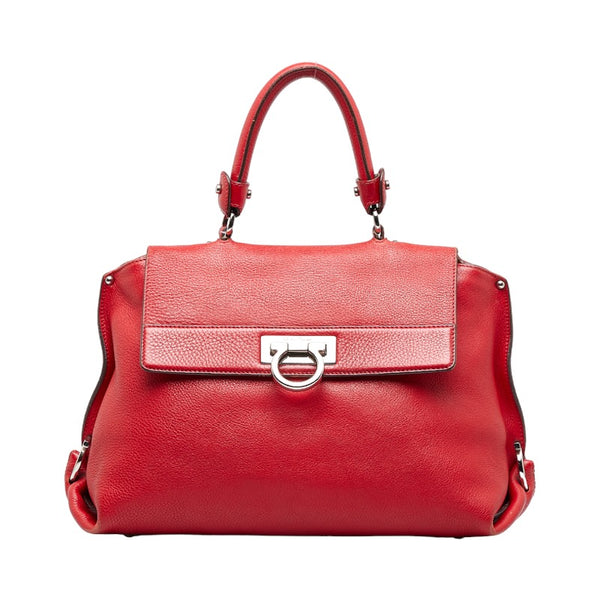 サルヴァトーレフェラガモ ガンチーニ ソフィア ハンドバッグ ショルダーバッグ 2WAY BW-21 A896 レッド レザー レディース Salvatore Ferragamo 【中古】