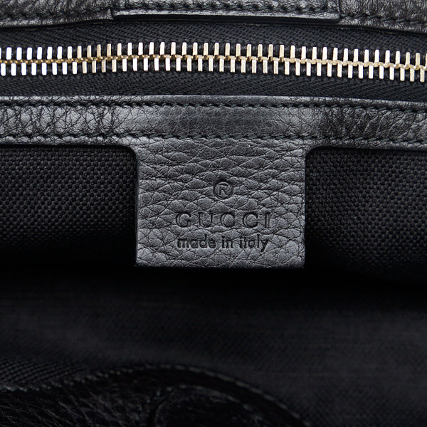 グッチ バンブー ショッパー ミディアム ハンドバッグ ショルダーバッグ 2WAY 323660 ブラック レザー レディース GUCCI 【中古】