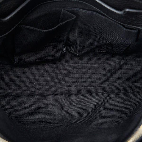 グッチ バンブー ショッパー ミディアム ハンドバッグ ショルダーバッグ 2WAY 323660 ブラック レザー レディース GUCCI 【中古】