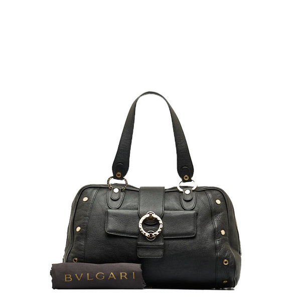 ブルガリ ハンドバッグ トートバッグ ブラック レザー レディース BVLGARI 【中古】