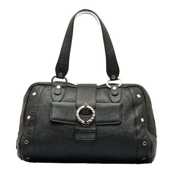 ブルガリ ハンドバッグ トートバッグ ブラック レザー レディース BVLGARI 【中古】